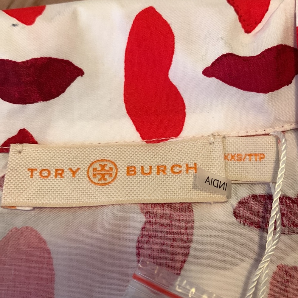 Tory Burch pajamas set Leanne lips size xxs - Picture 2 of 4